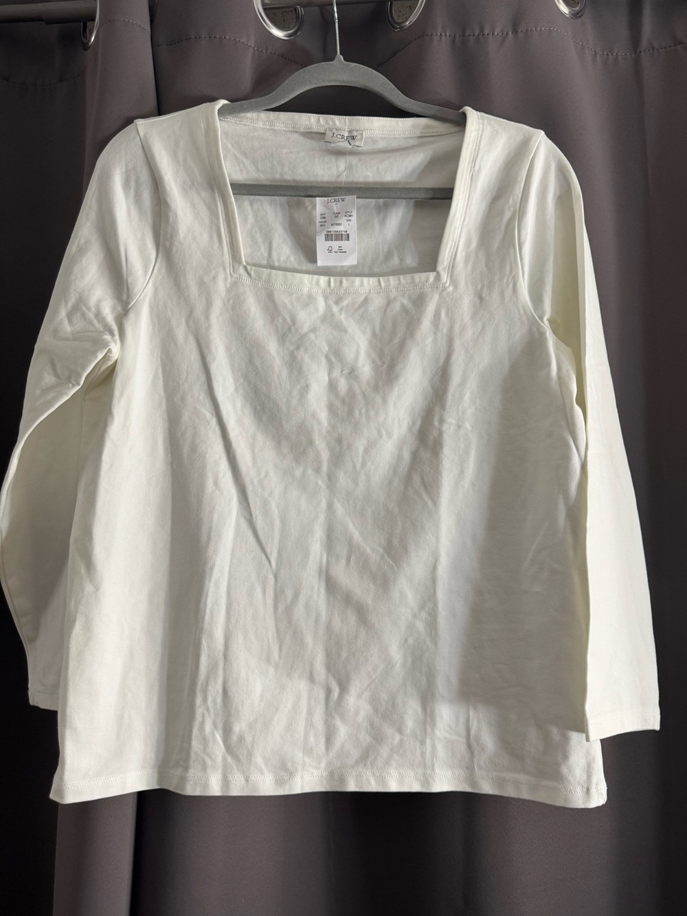 J. Crew Women's Long Sleeve Square Neck Top - White